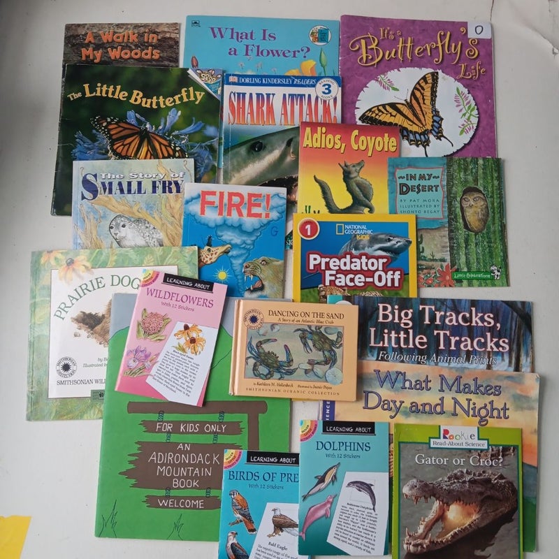 19 Classroom Science Book Bundle: Animals, Butterflies, Desert, Mountains, Sharks, Flowers, Birds, Beach