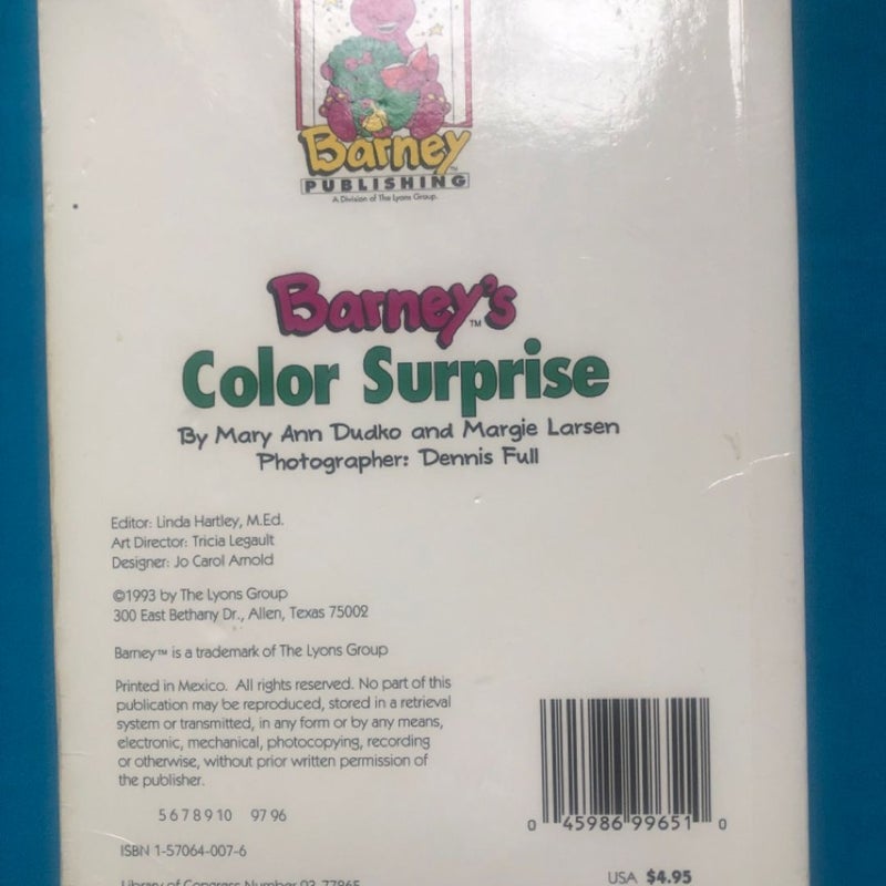 Barney's Color Surprise Board Books Margie, Dudko, Mary Ann Larse