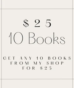 10 Books for $25
