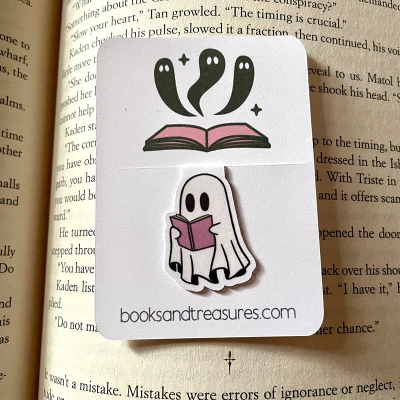 Booooks Magnetic Bookmark Ghost Halloween 