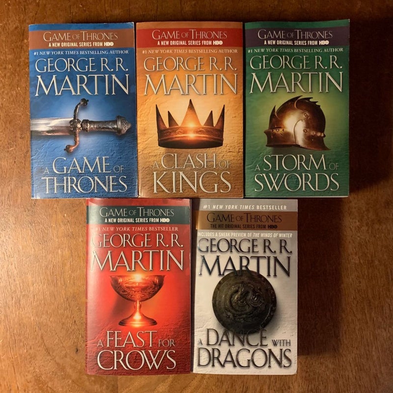 A Song of Ice and Fire 1-5: A Game of Thrones, Clash of Kings, Storm of Swords, A Feast of Crows, A Dance with Dragons