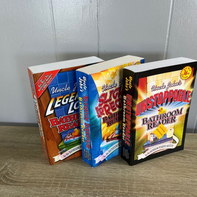 Lot of 3 Uncle John's Unstoppable Bathroom Reader