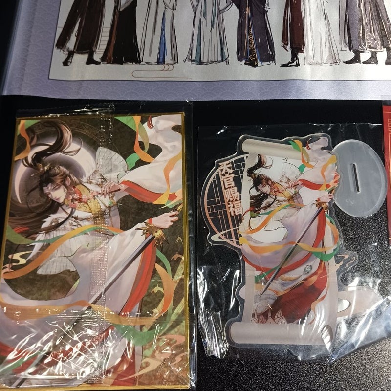 Heaven Official's Blessing Tian Guan Ci Fu wall scroll and goodies