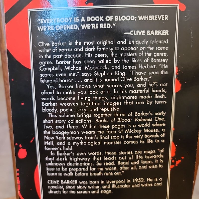 *VINTAGE 1992, SPECIAL EDITION* Clive Barker's Books Of Blood: Volumes 1,2 & 3