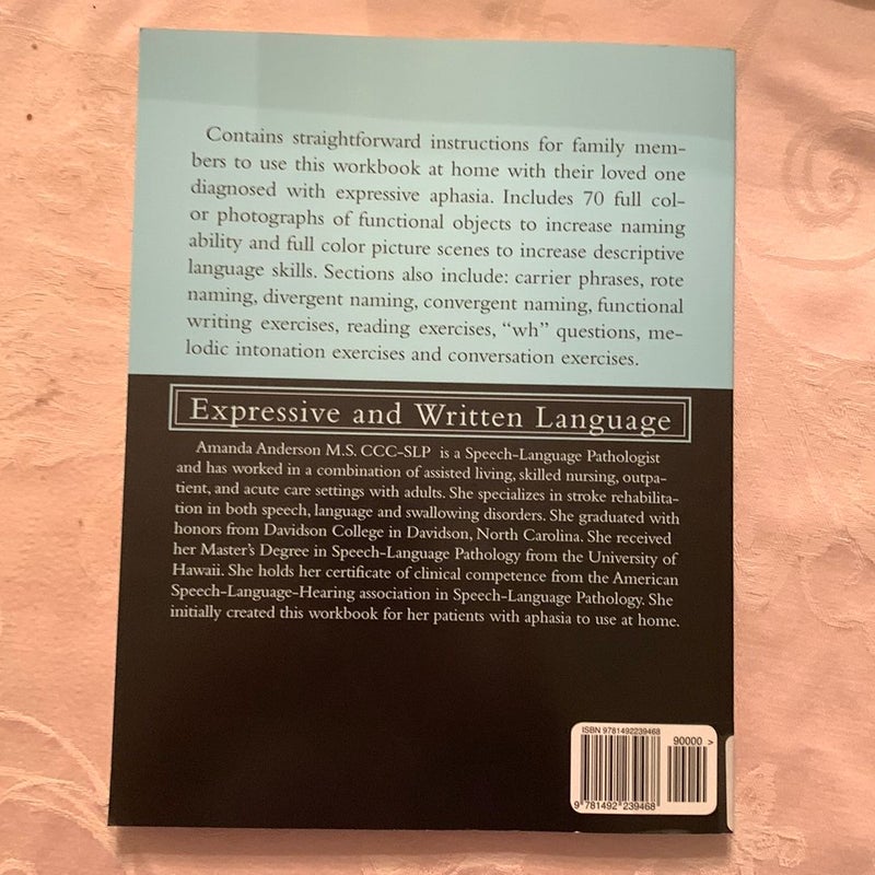 Speech Therapy Aphasia Rehabilitation Workbook