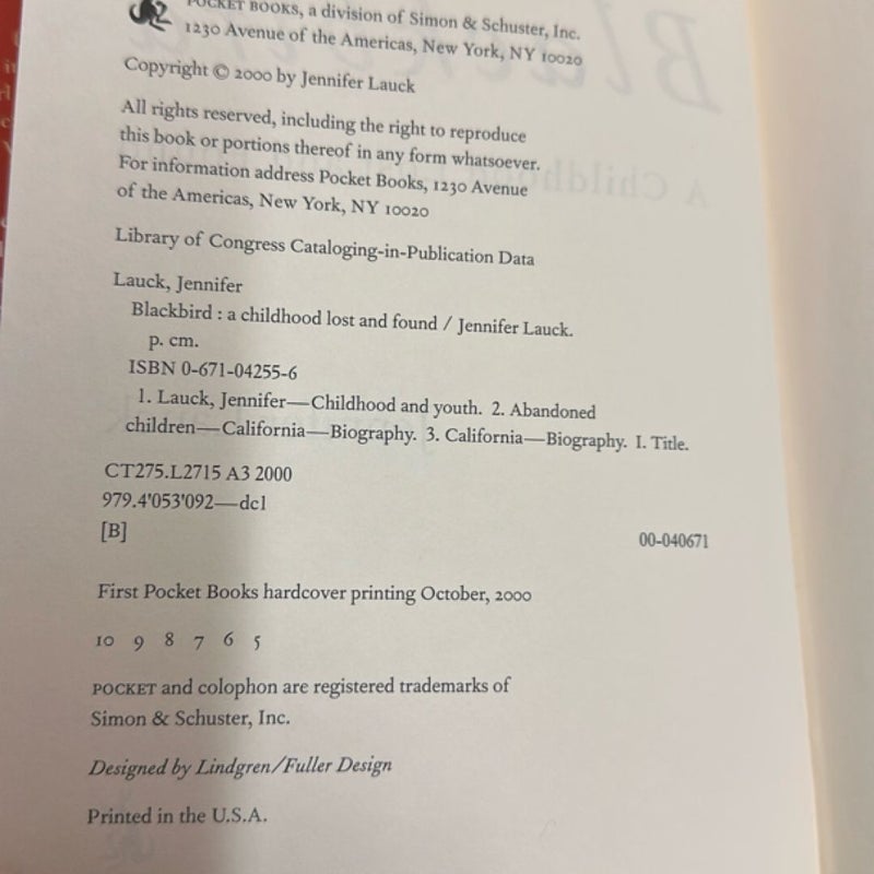 Blackbird (First Edition, Fifth Printing)