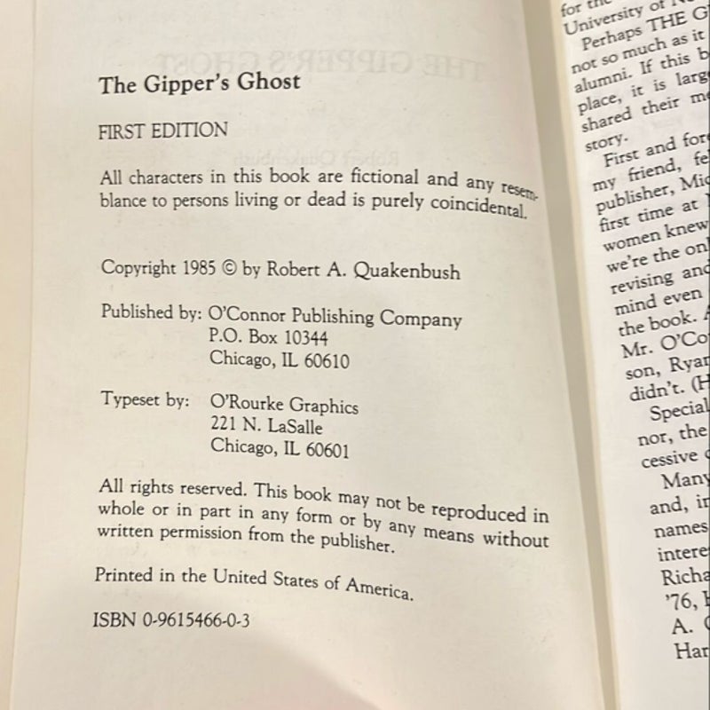 The Gipper’s Ghost - Rare First Edition 