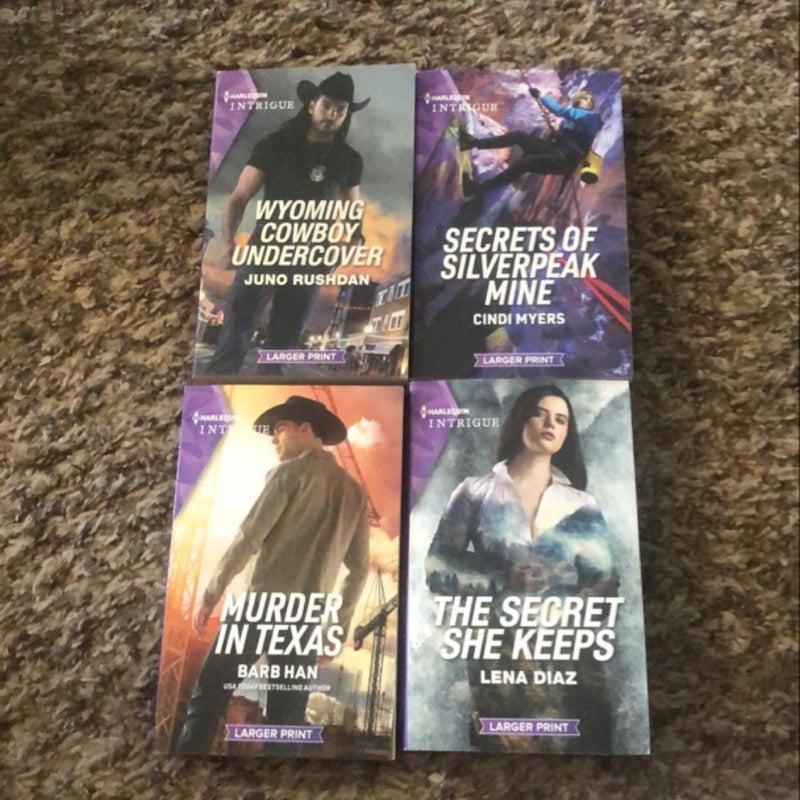 Lot of 4 Harlequin Intrigue Large Print Books