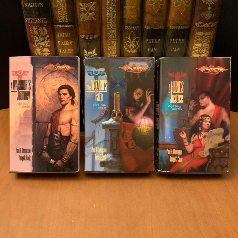 DragonLance: Complete Ergoth Trilogy Set: A Warrior’s Journey, The Wizard’s Fate, A Hero’s Justice, All First Edition First Printing