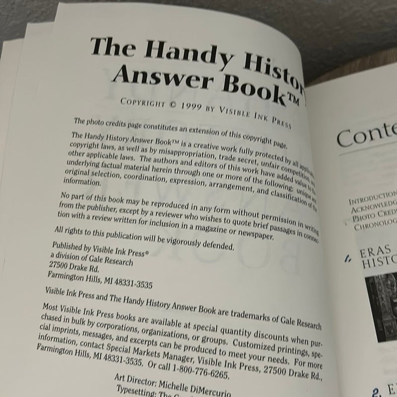 The Handy History Answer BookTM