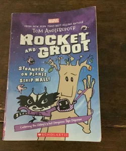 Rocket and Groot Stranded on Planet Strip Mall