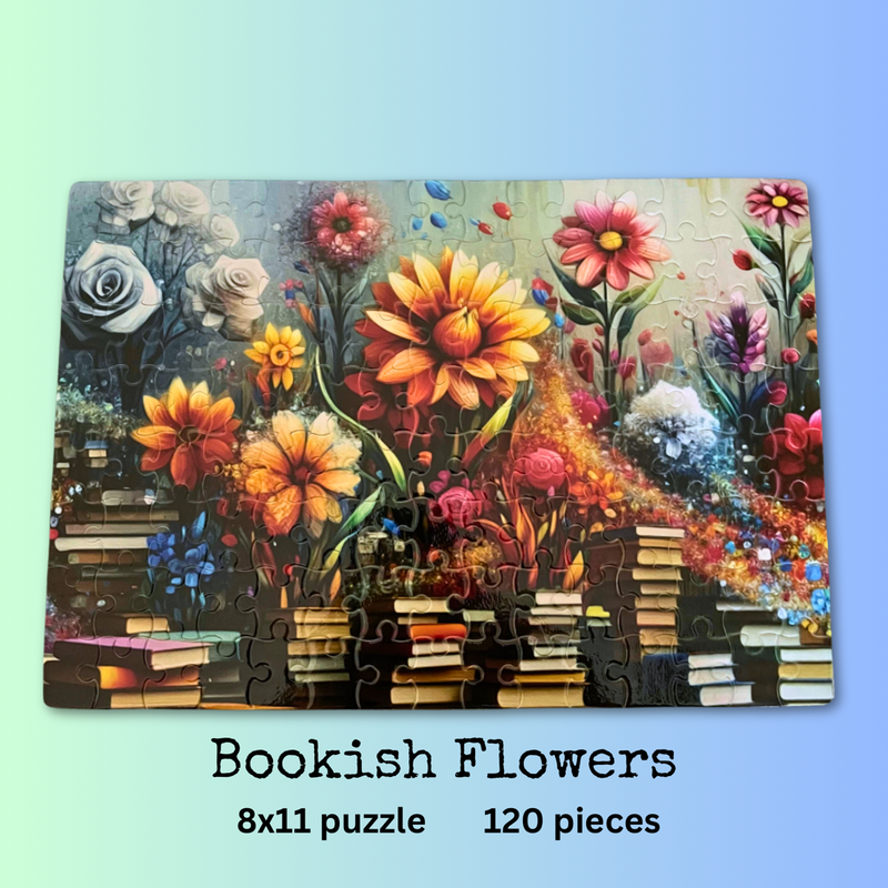 Bookish Flowers 8x11 puzzle 120 pieces 