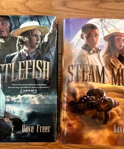 Set 2 Dave Freer Cuttlefish The Steam Mole Hardcover Adventure Books 