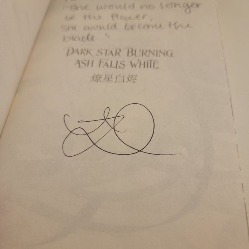 Dark Star Burning, Ash Falls White (Signed by Author)