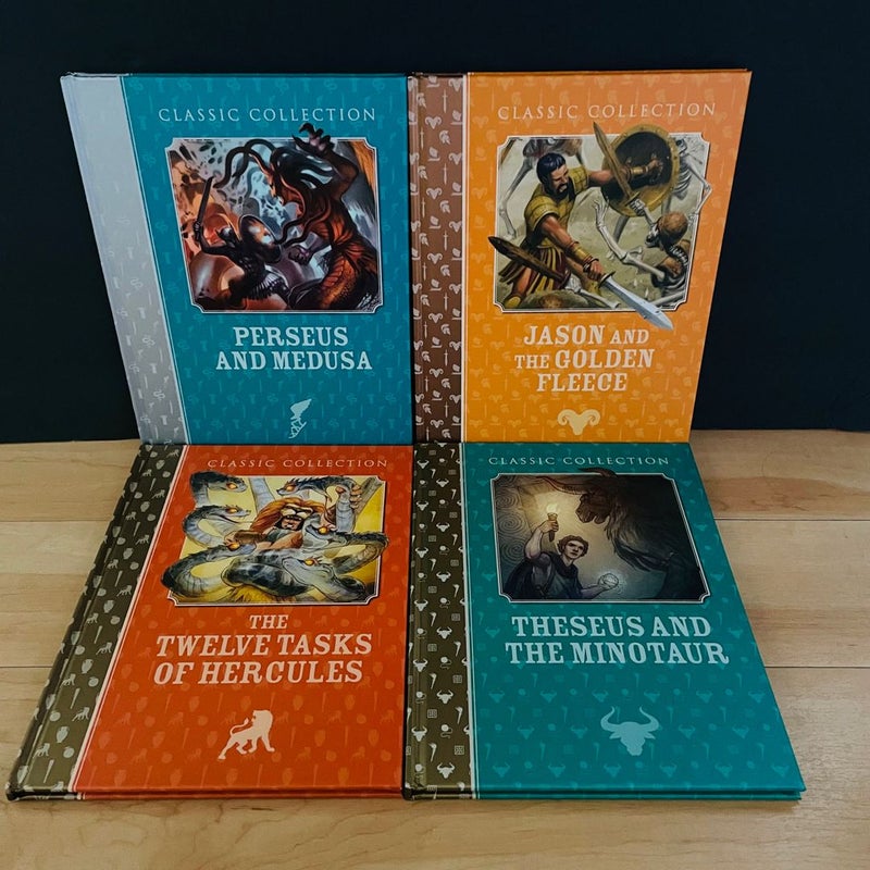 Classic Mythology Collection Set of 4; Theseus & the Minotaur, Jason & the Golden Fleece, Twelve Tasks of Hercules, Perseus & Medusa