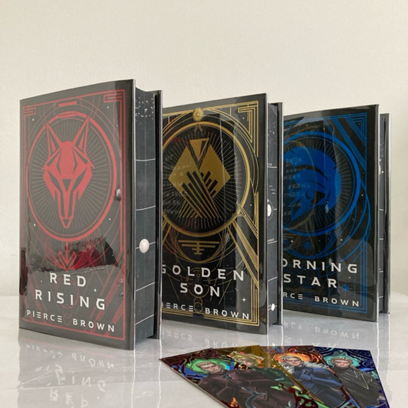 Red Rising Trilogy SIGNED Fairyloot Iron Editions w/ Fairyloot Red Rising Bookmarks!