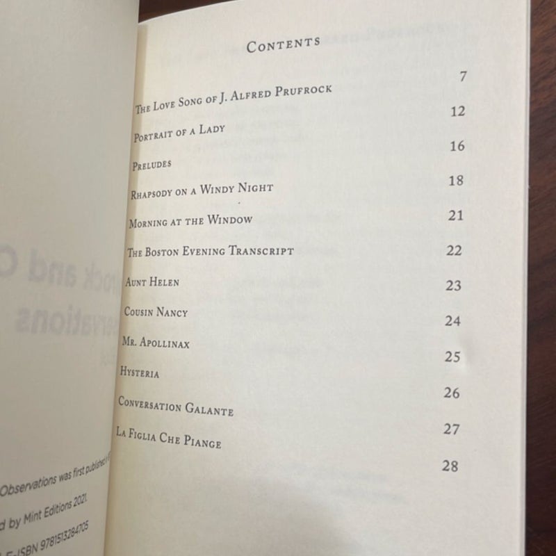 Prufrock and Other Observations