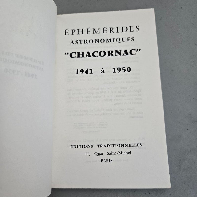 Ephémérides chacornac astronomiques 1941 à 1950