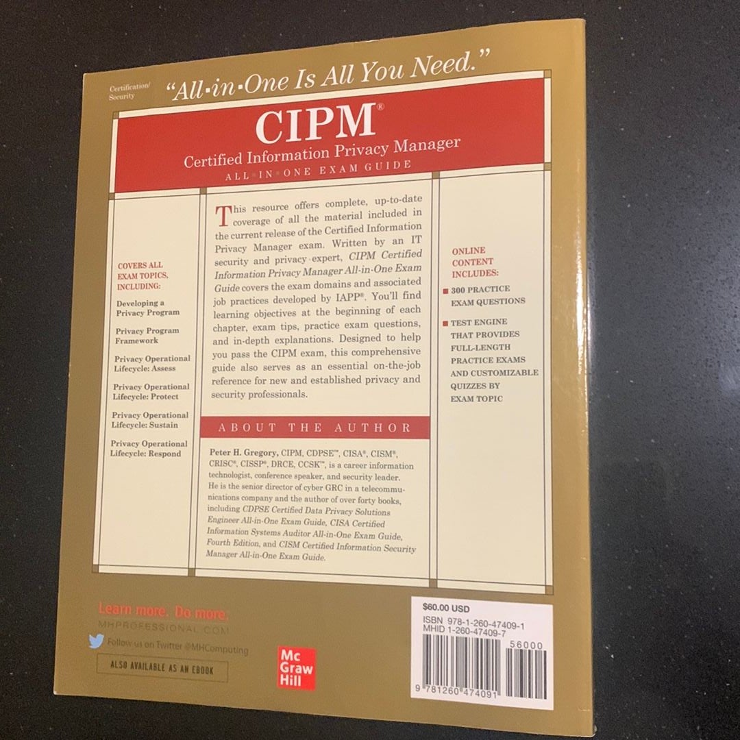 cipm certified information privacy manager all in one exam guide
