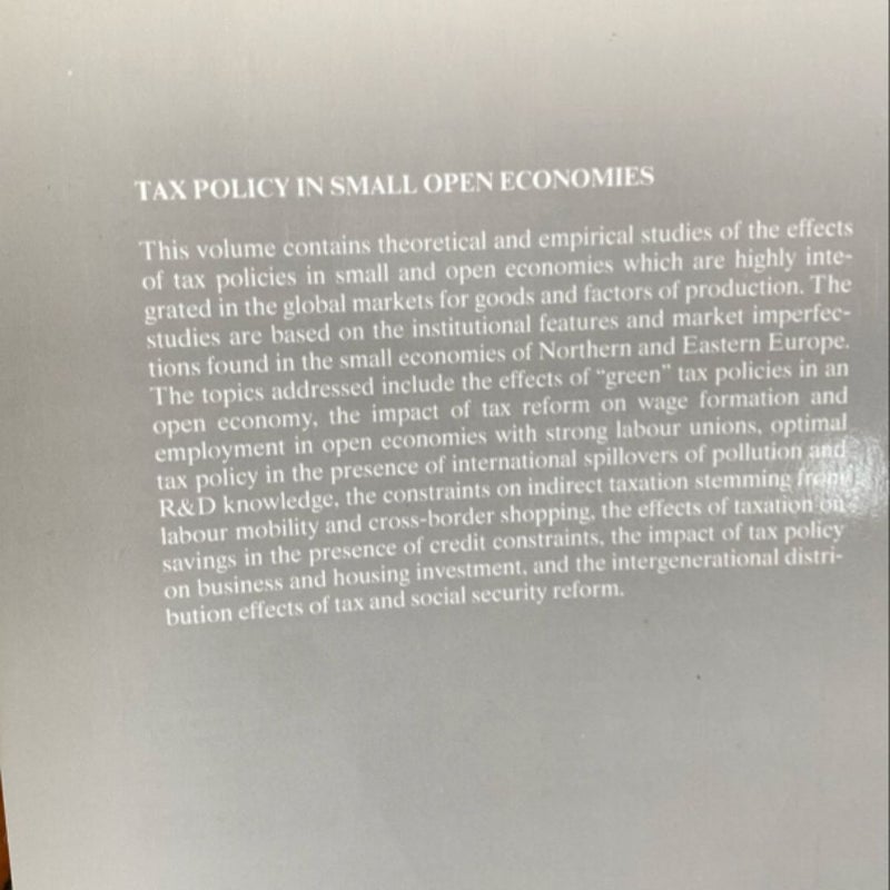 Tax Policy in Small Open Economies