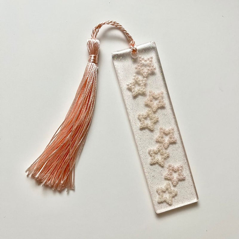 Resin Bookmark Tail with Pearl Stars