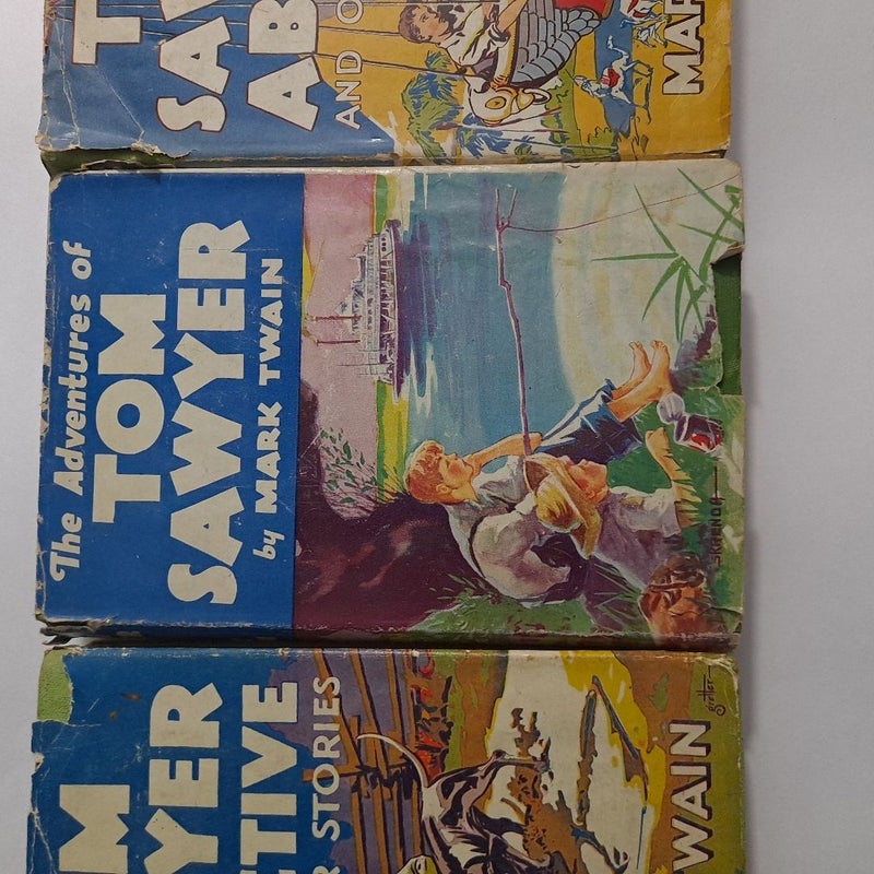 Tom Sawyer hardcovers 1922 1924 w sleeves 3 books