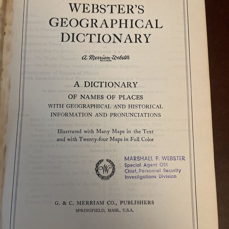 Websters Geographical Dictionary