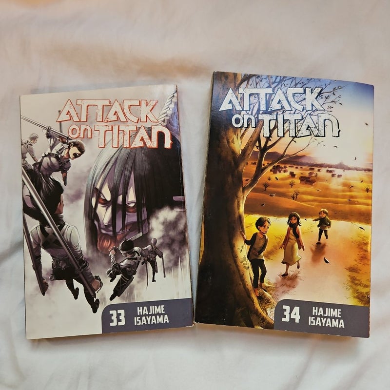 Attack on Titan 33 + 34 - 2 book bundle