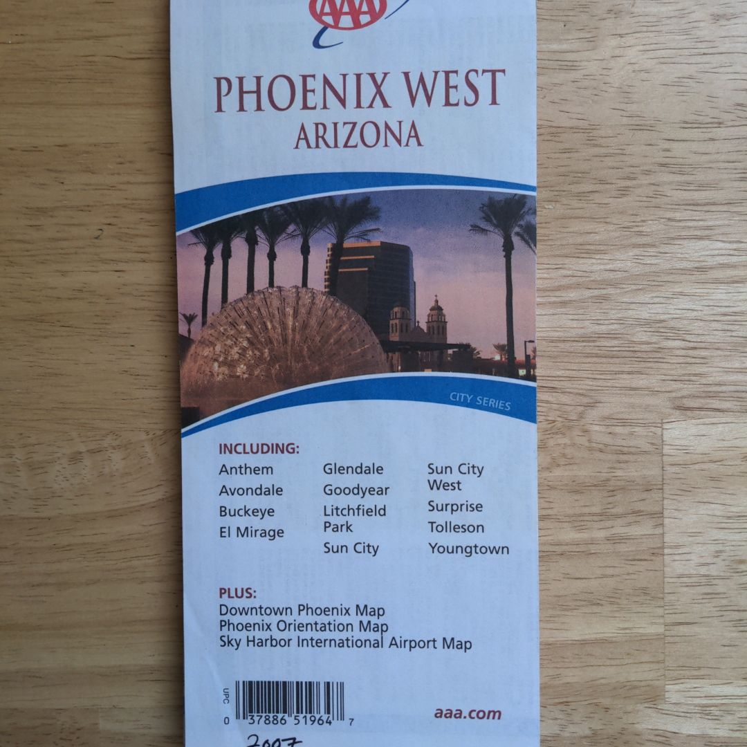 Phoenix West Arizona Map, ca. 2007