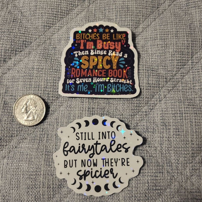 Spicy Book Themed Magnets/Stickers Pack of 15