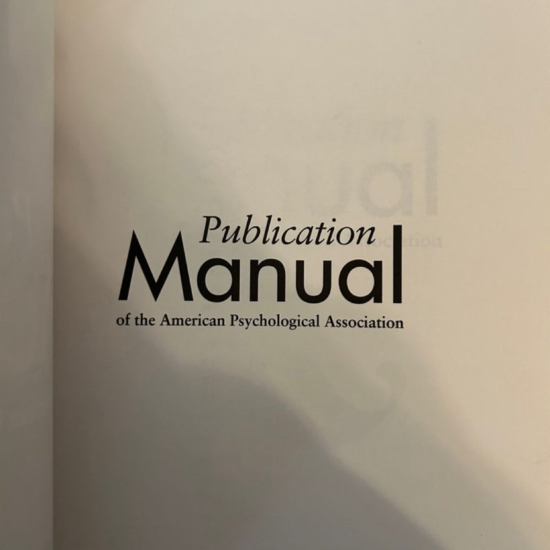 Publication Manual of the American Psychological Association