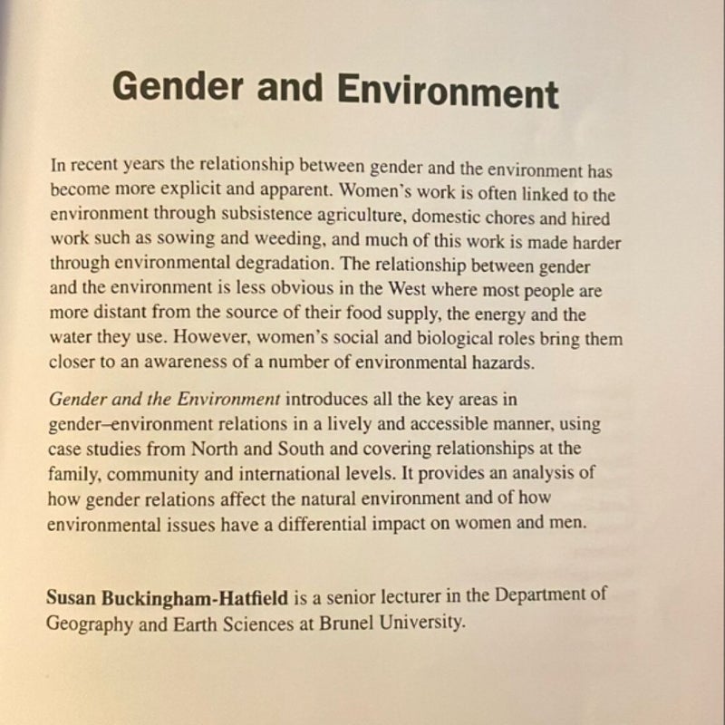 Gender and Environment