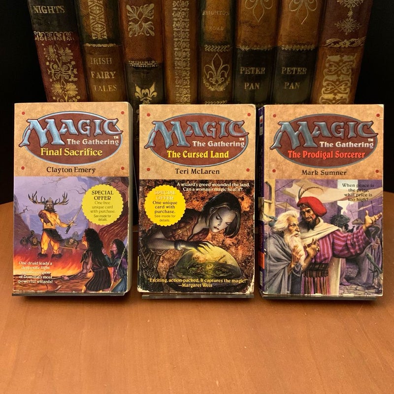 Magic The Gathering 8 Core Novel Set: Arena, Whispering Woods, Shattered Chains, Final Sacrifice, The Cursed Land, The Prodigal Sorcerer, And Peace Shall Sleep, Dark Legacy