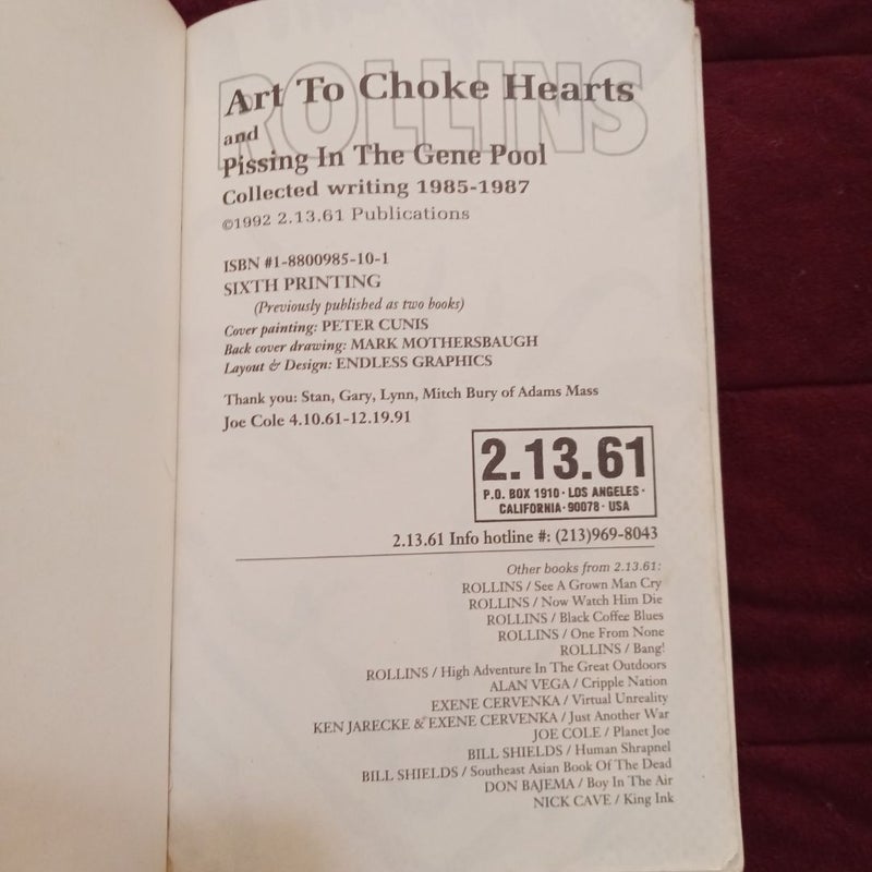 Art to Choke Hearts - Pissing in the Gene Pool