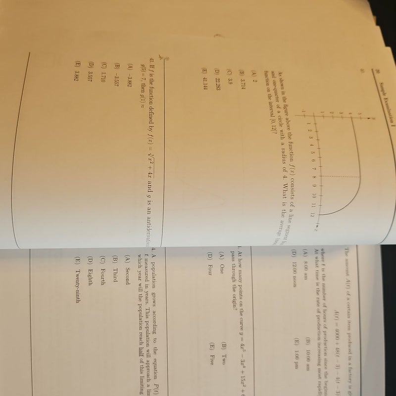 Multiple Choice & Free-Response questions in preparation for the AP calculus (AB) examination