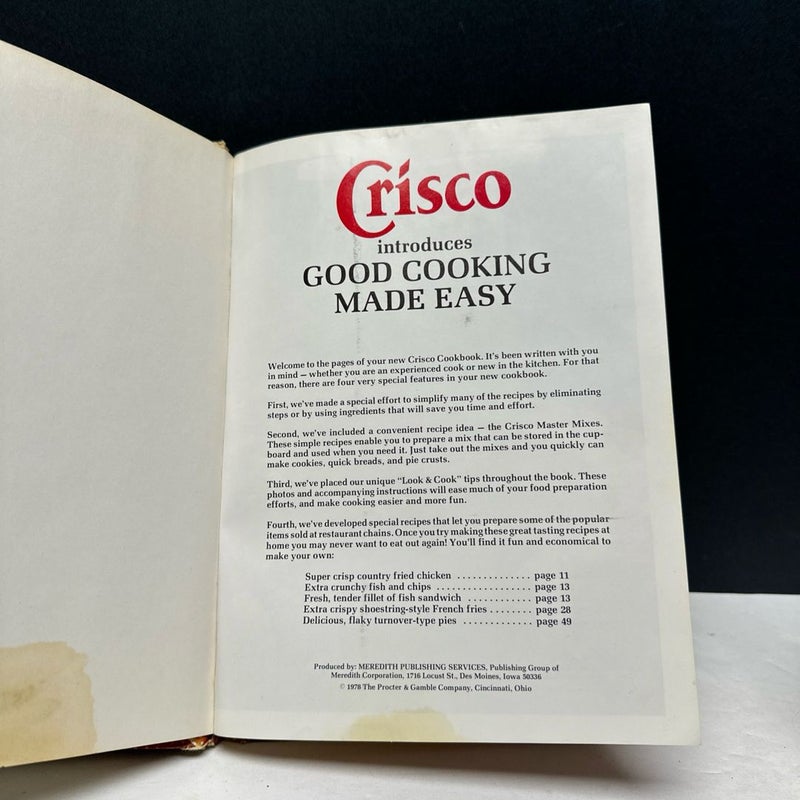 Crisco's Good Cooking Made Easy Cook Book 1978