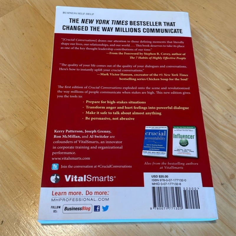 Crucial Conversations Tools for Talking When Stakes Are High, Second Edition