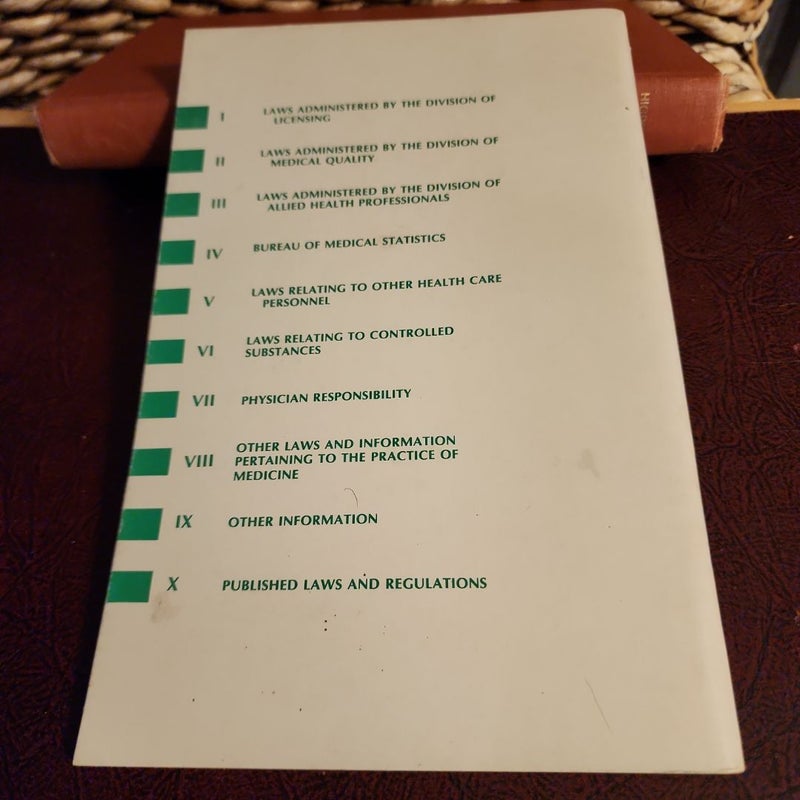 Guide to the Laws Governing the Practice of Medicine by Physicians and surgeons.