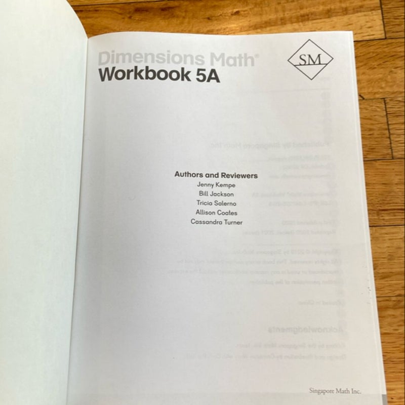 Dimensions Math Workbook 5A