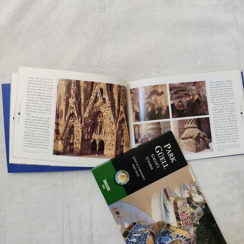 Two book guides on Antoni Gaudi's Sagrada Famila & Park Guell
