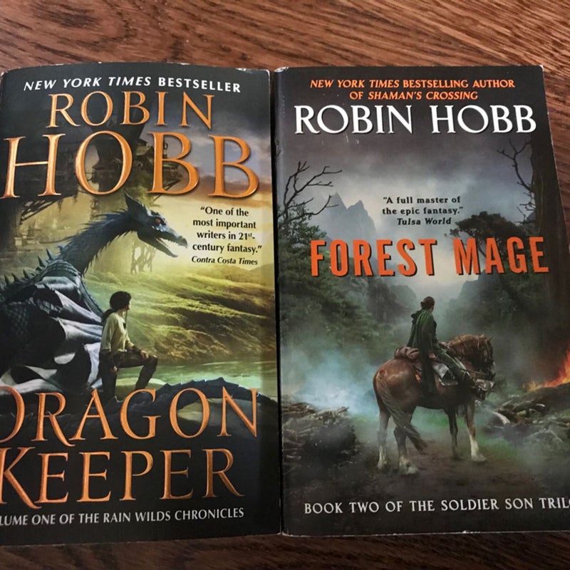 Lot Of (2) Realm Of The Elderlings Novels, Paperback, Dragon Keeper (Rain Wilds #1) + Forest Mage (Soldier Son #2), Fantasy, SFF