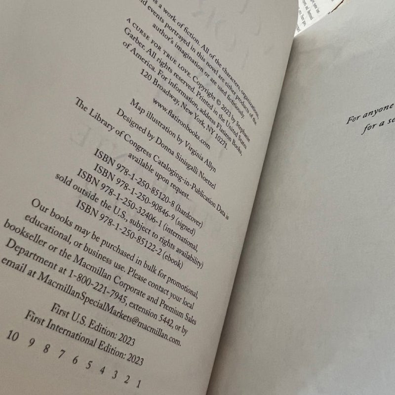 A curse for true love special edition dust jacket hardcover