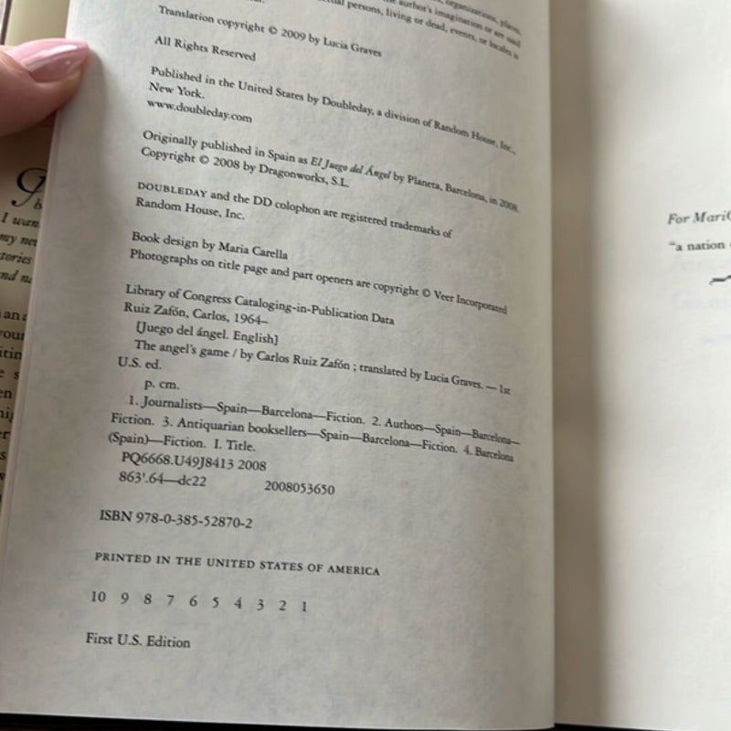 The Angel's Game (FIRST EDITION)