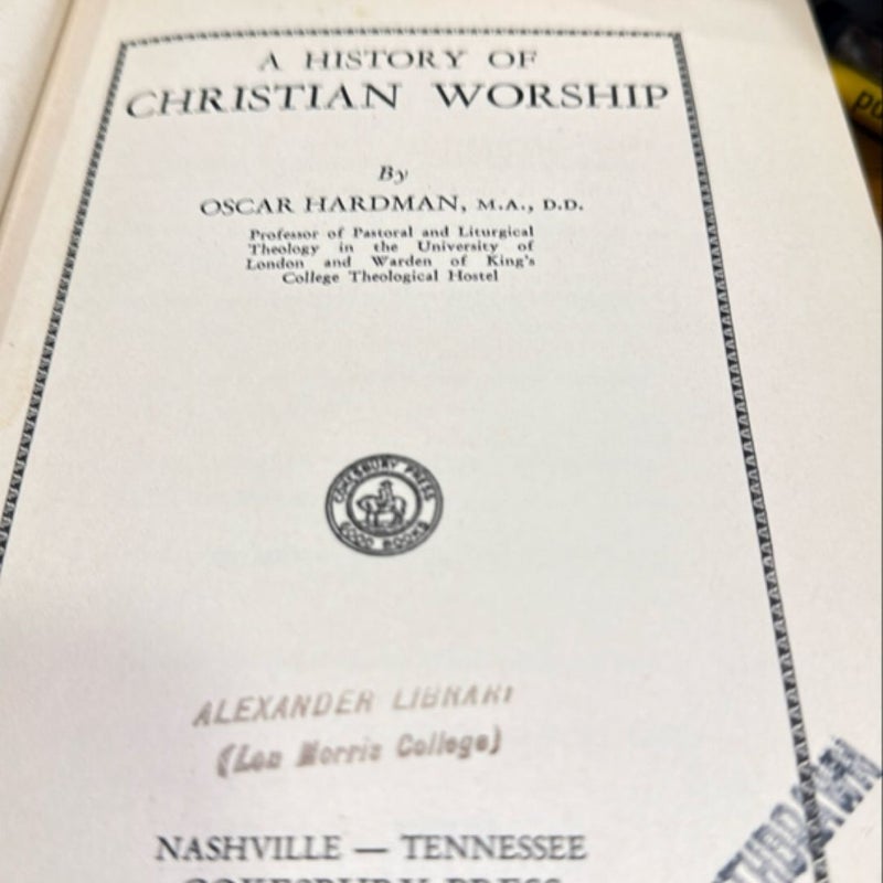 A History  of Christian  Worship 