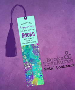 You can’t buy happiness metal bookmark handmade