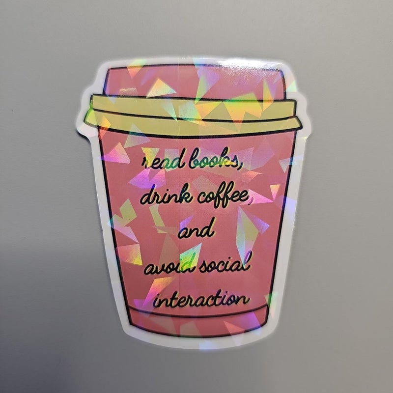 Coffee & Books Holographic Sticker Bundle