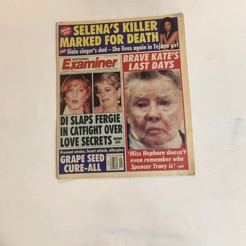  The National Examiner “Selena’s Killer, DI Slaps Fergie” Issue December 1998