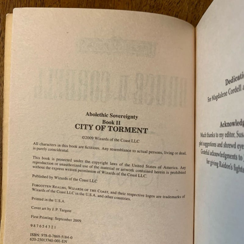 Abolethic Sovereignty Trilogy: Plague of Spells, City of Torment, Key of Stars, All First Edition First Printing