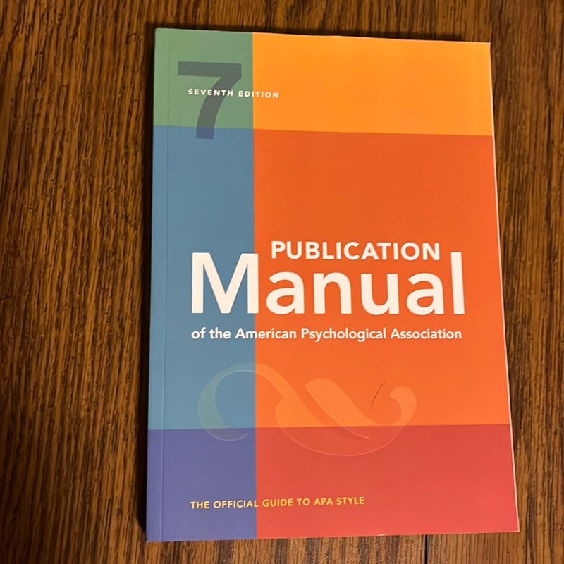 Publication Manual of the American Psychological Association