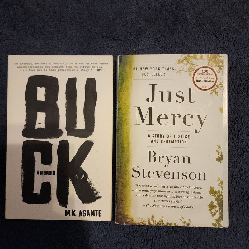 2 Book Lot  Just Mercy and Buck